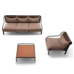 Exteta Outdoor Coffee Tables<Stringa Mahogany & Stainless Steel Coffee Table by Gae Aulenti
