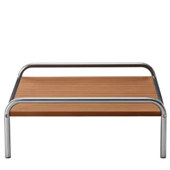 Exteta Outdoor Coffee Tables<Stringa Mahogany & Stainless Steel Coffee Table by Gae Aulenti