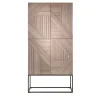 Emmemobili Cabinets<Stripes natural wood and brass base cabinet
