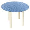 Giogio Barbi Dining Tables<Stripes Optical Round Blue Glass Dining Table