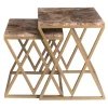 La Sartoria del Marmo by Lombardi Marmi Nesting Tables<Stromboli and Vulcano Marron Emperador Set of 2 Coffee Tables