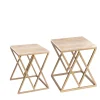 La Sartoria del Marmo by Lombardi Marmi Nesting Tables<Stromboli and Vulcano Travertine Set of 2 Coffee Tables