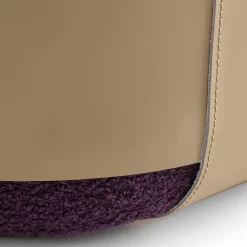 Morica Design Ottomans & Poufs<Sumo Purple Bouclé Pouf with Leather Pocket