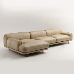 Hemo Sofas<Super MC Beige Leather Sofa