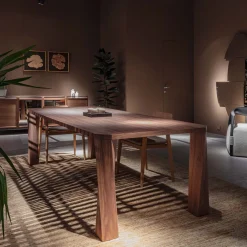Durame Dining Tables<Super Twist Rectangular Canaletto Walnut Wood Table