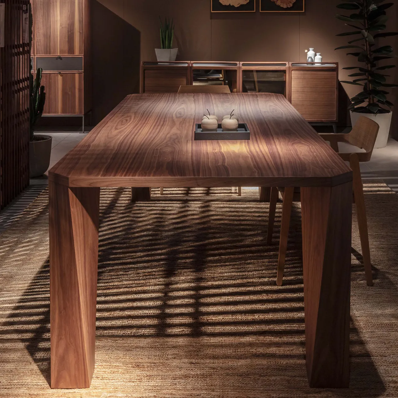 Durame Dining Tables<Super Twist Rectangular Canaletto Walnut Wood Table