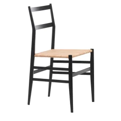 Cassina Chairs<Superleggera by Gio Ponti - Black Ashwood & India Cane Seat