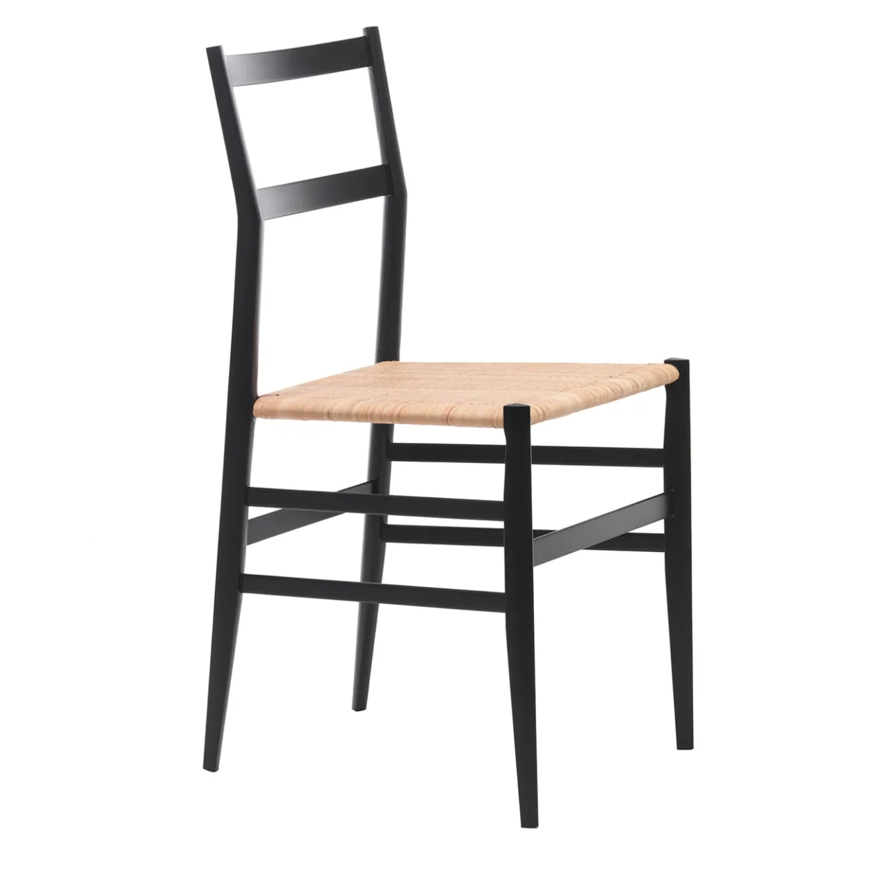 Cassina Chairs<Superleggera by Gio Ponti - Black Ashwood & India Cane Seat