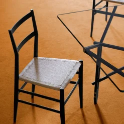 Cassina Chairs<Superleggera by Gio Ponti - Black Ashwood & India Cane Seat