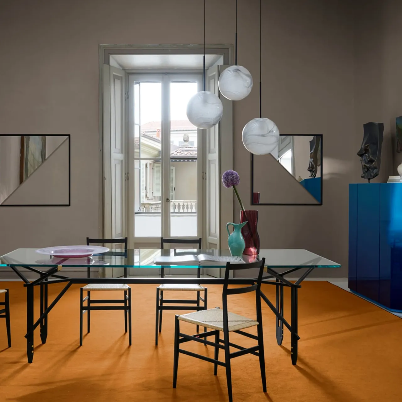 Cassina Chairs<Superleggera by Gio Ponti - Black Ashwood & India Cane Seat