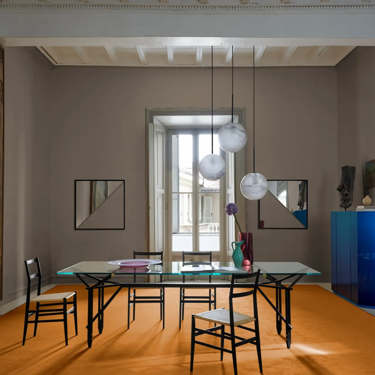 Cassina Chairs<Superleggera by Gio Ponti - Black Ashwood & India Cane Seat