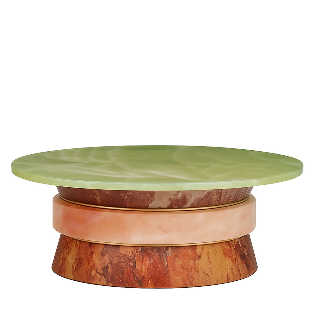 Giovannozzi Marmi Coffee Tables<Sweet Cake Green Giada & Pink Onyx Coffee Table by Ashley Gadeova