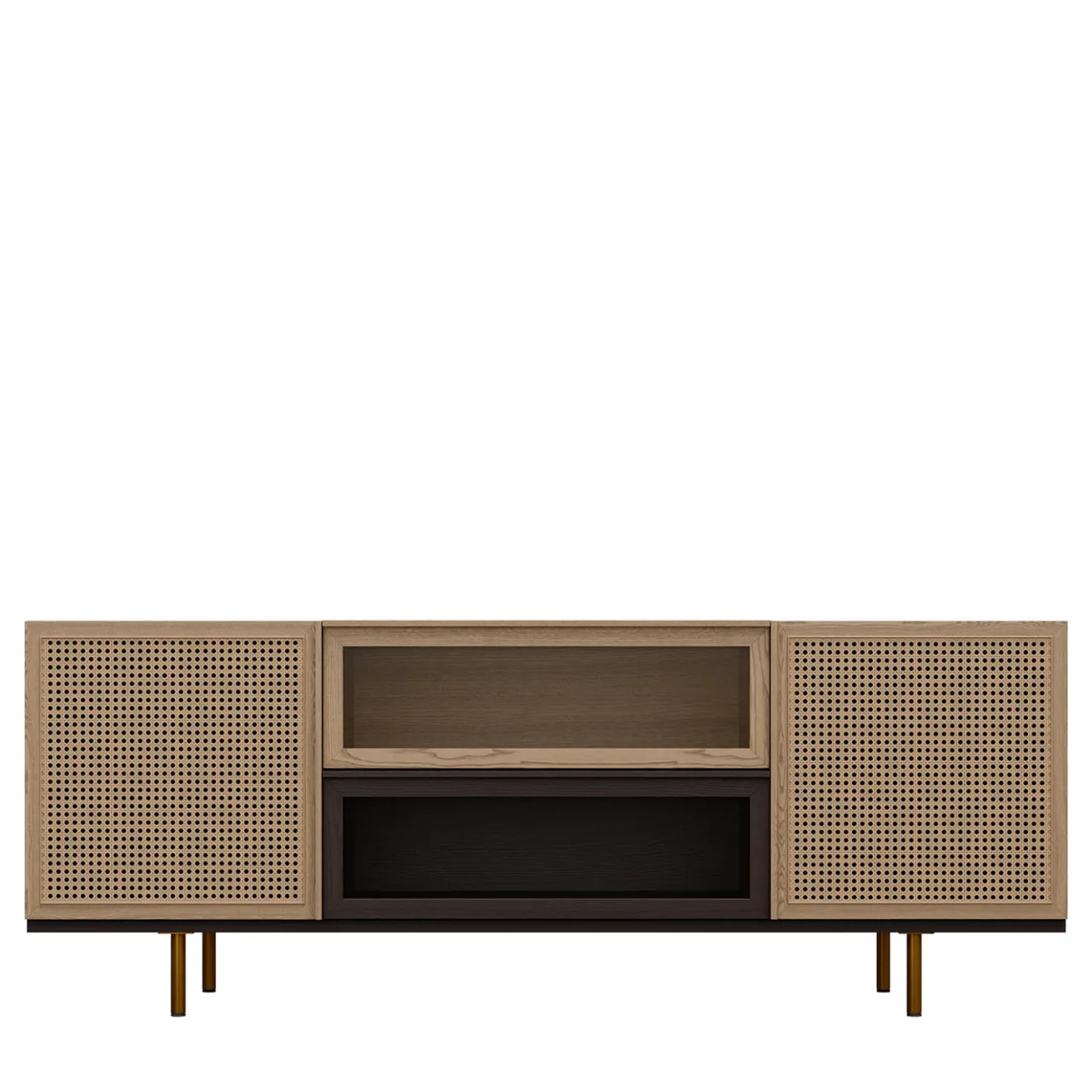 Morelato Sideboards Buffets<Swing Ash Wood Sideboard with Brass Legs