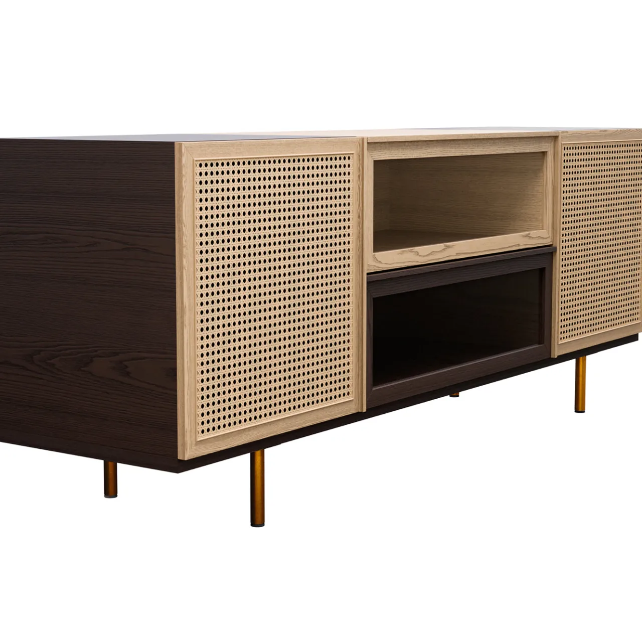 Morelato Sideboards Buffets<Swing Ash Wood Sideboard with Brass Legs