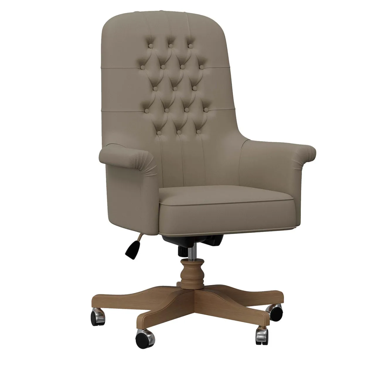 Guerra Vanni Office Chairs<Swivel Office Gray Armchair with Wood Base from Studio Privè Collection