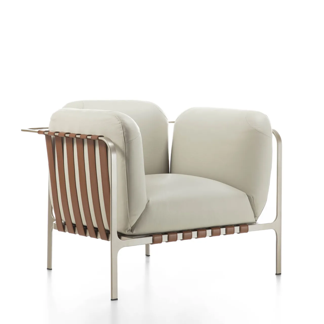 Enrico Pellizzoni Armchairs<Sydney White Leather Armchair