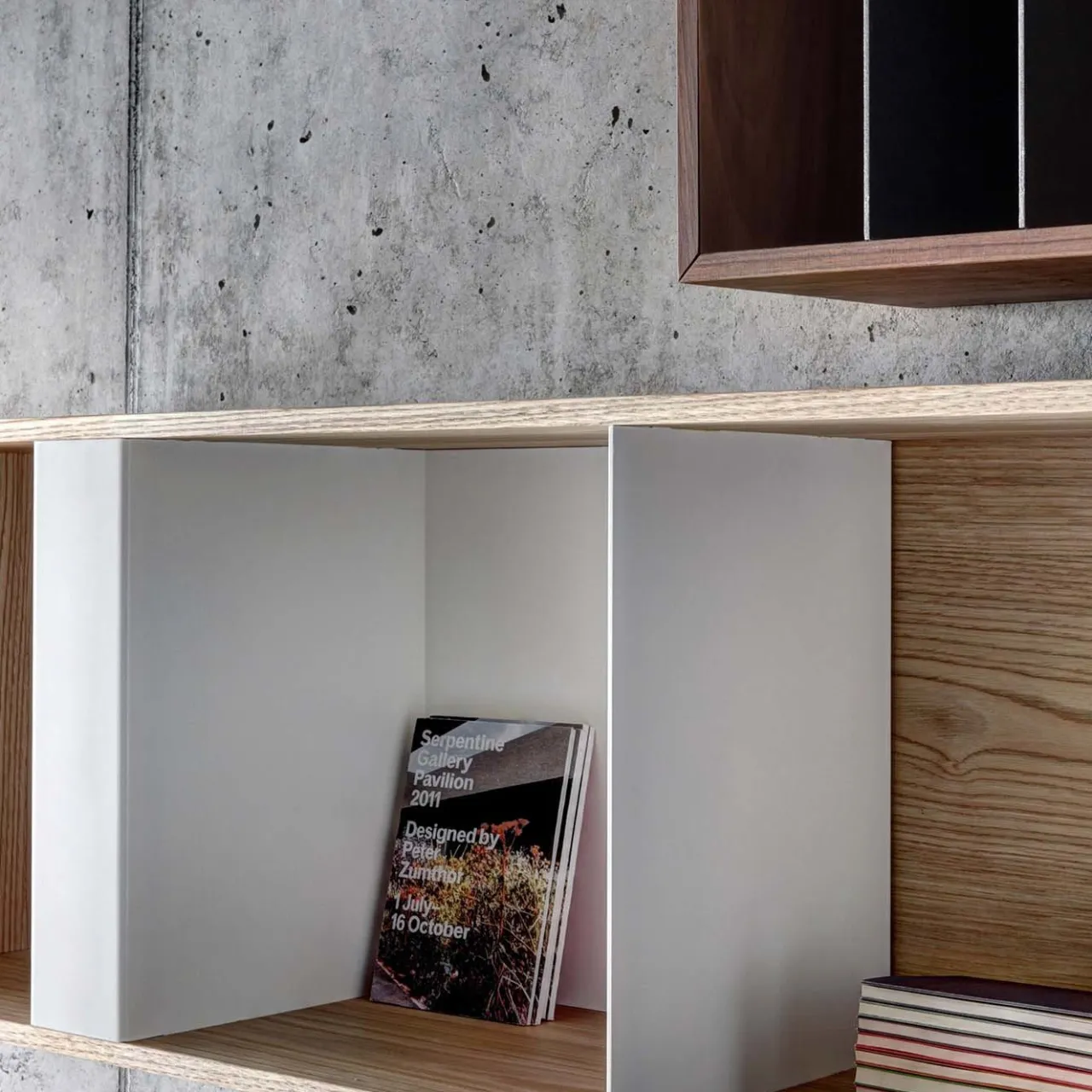 Fioroni Shelves<T Box Long Walnut Hanging Container by Act_Romegialli