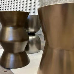 Cesare Ferrari Atelier Stools<Taburet Bronze-Finished Wooden Stool
