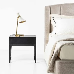 Galimberti Nino Nightstands<Taisha Black Wood Nightstand