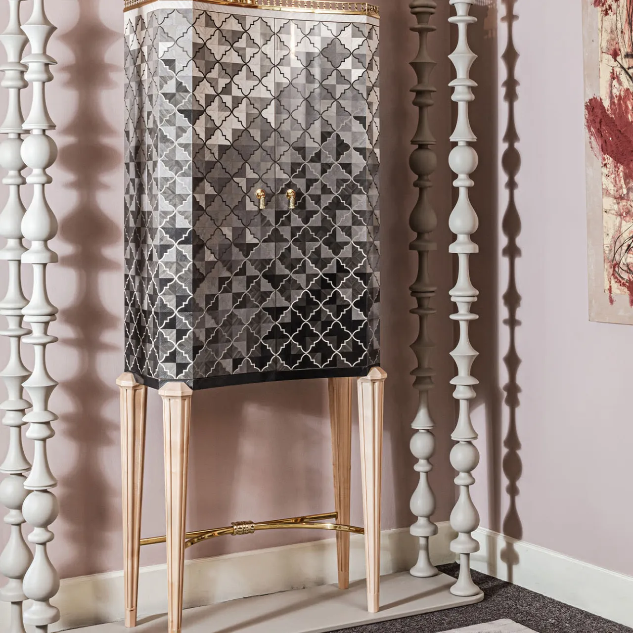 Provasi Bar Cabinets<Tall Gray Cabinet