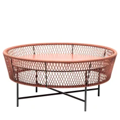 Chairs & More Outdoor Coffee Tables<Tamburo Large Round Brick-Red Coffee Table by Antonio De Marco