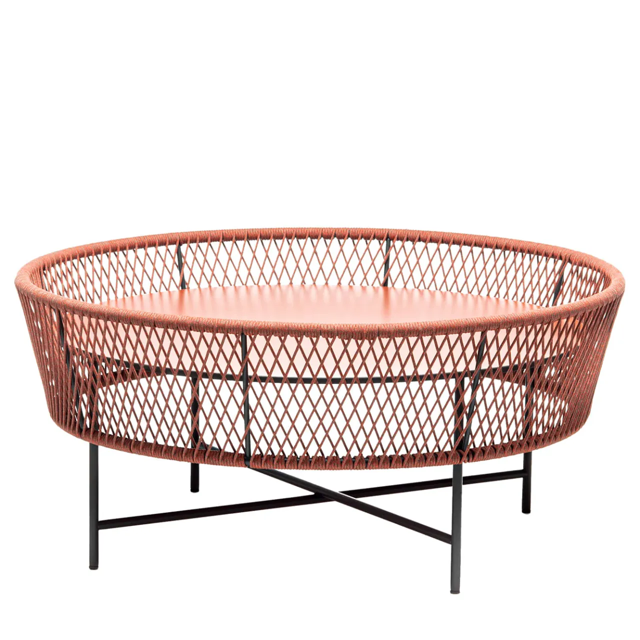 Chairs & More Outdoor Coffee Tables<Tamburo Large Round Brick-Red Coffee Table by Antonio De Marco