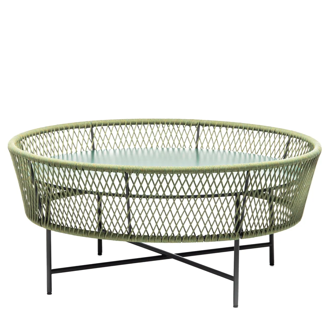Chairs & More Outdoor Coffee Tables<Tamburo Large Round Green Coffee Table by Antonio De Marco