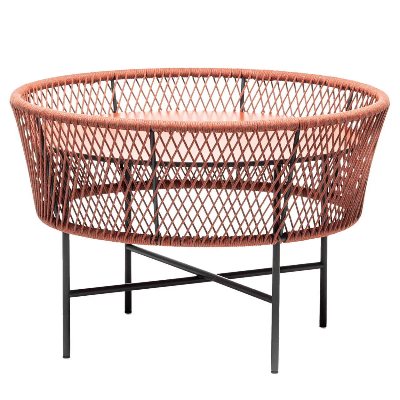 Chairs & More Outdoor Coffee Tables<Tamburo Medium Round Brick-Red Coffee Table by Antonio De Marco