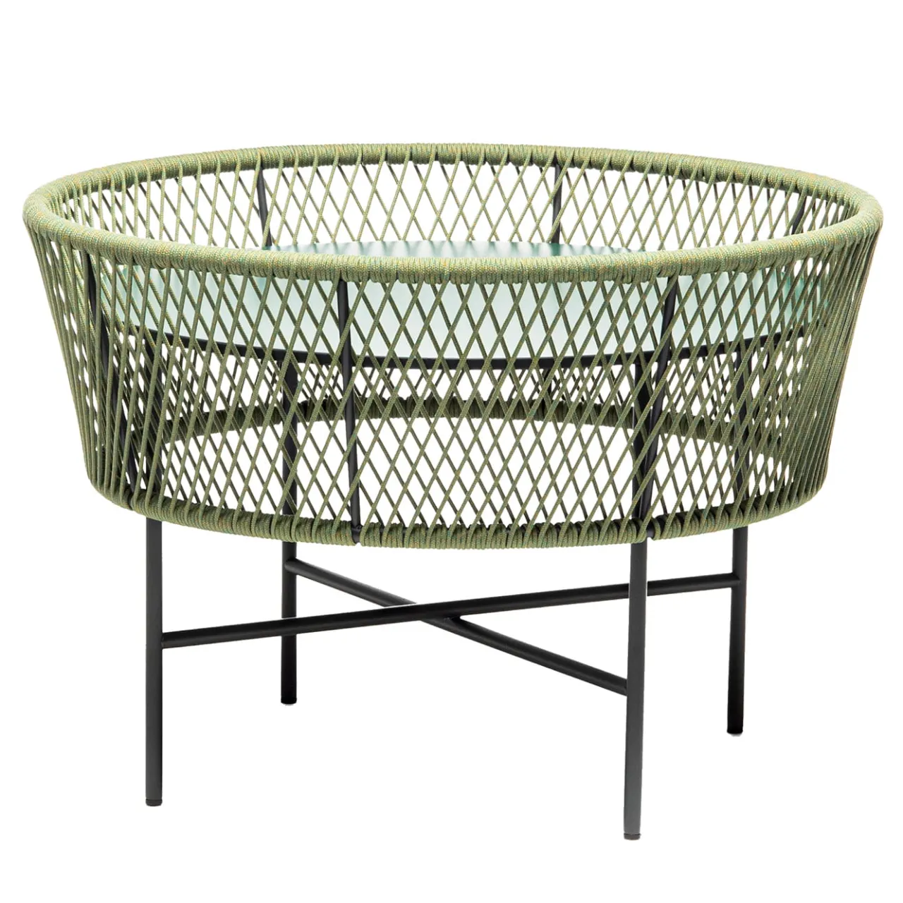 Chairs & More Outdoor Coffee Tables<Tamburo Medium Round Green Coffee Table by Antonio De Marco