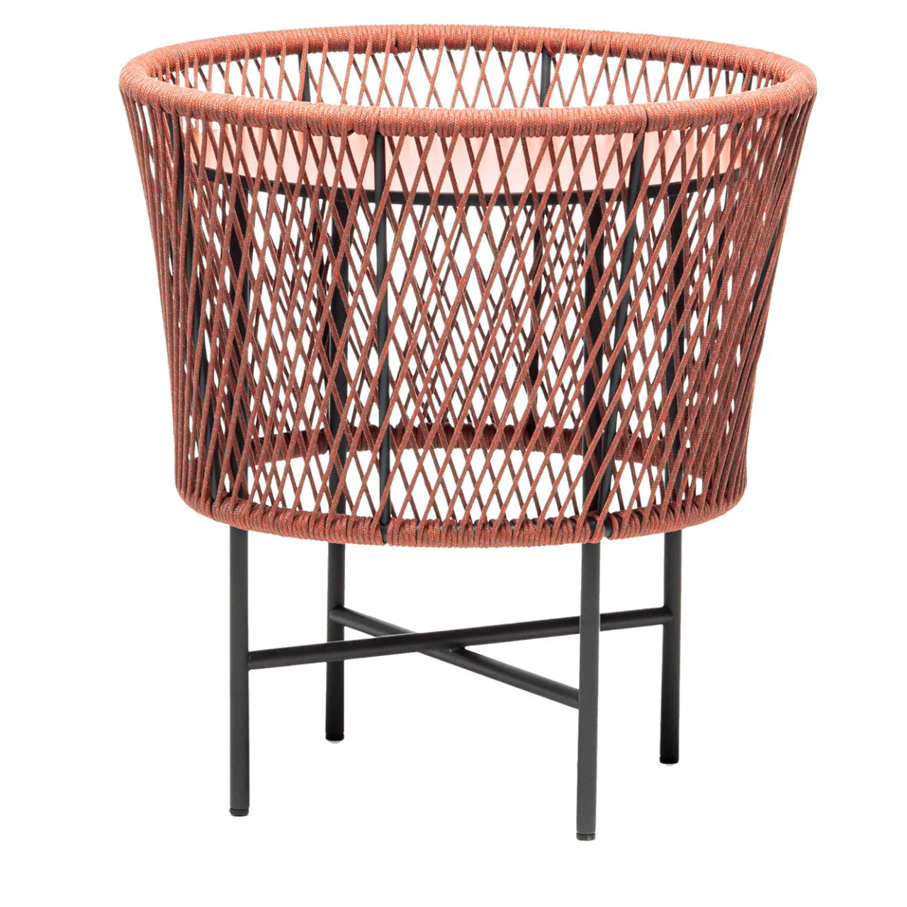 Chairs & More Outdoor Coffee Tables<Tamburo Small Round Brick-Red Accent Table by Antonio De Marco