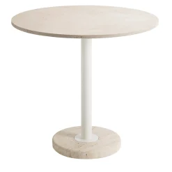 Veltha Outdoor Stone Design Outdoor Dining Tables<Tamia round beige Travertine outdoor bistro table