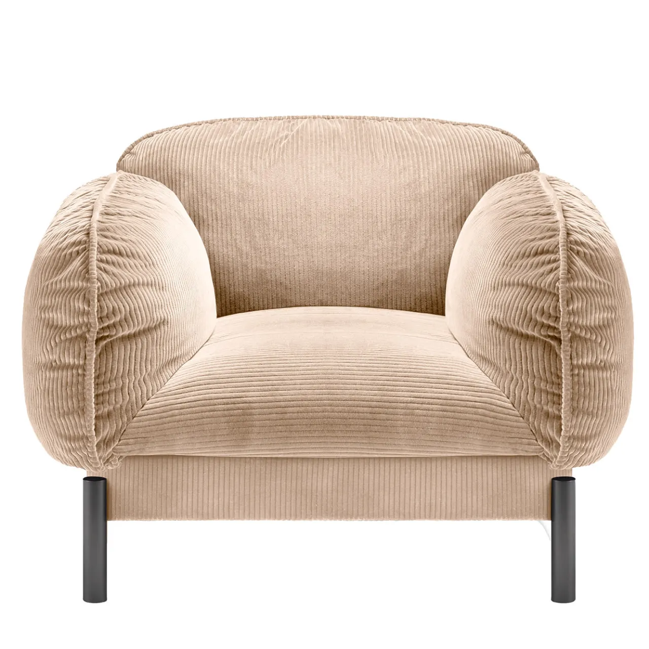 Ghidini 1961 Armchairs<Tarantino Beige Velvet Armchair by Lorenza Bozzoli