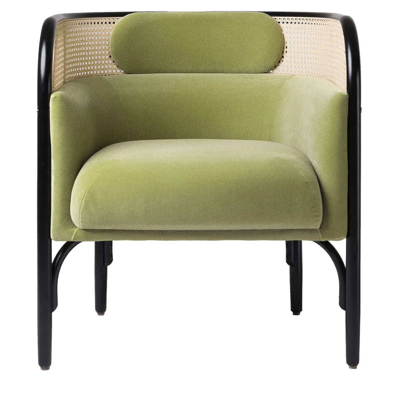 Gebrüder Thonet Vienna GmbH (GTV) – Wiener GTV Design Armchairs<Targa Petit Green Velvet Armchair by GamFratesi