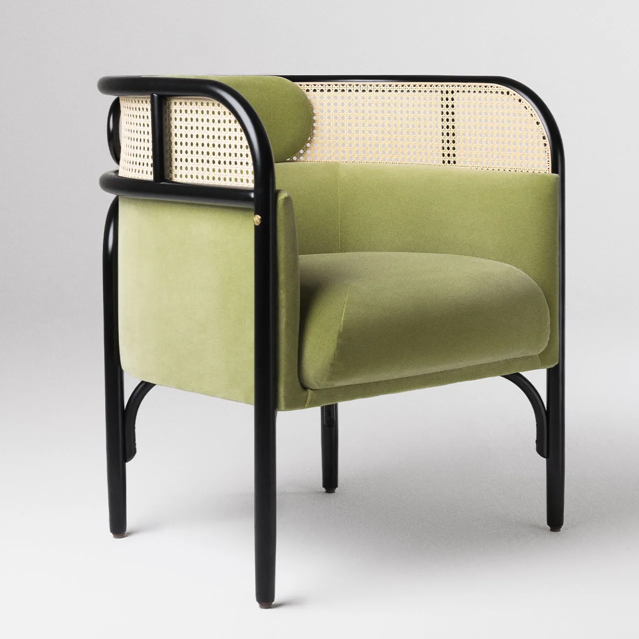 Gebrüder Thonet Vienna GmbH (GTV) – Wiener GTV Design Armchairs<Targa Petit Green Velvet Armchair by GamFratesi