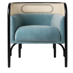 Gebrüder Thonet Vienna GmbH (GTV) – Wiener GTV Design Armchairs<Targa Petit Light blue velvet Armchair
