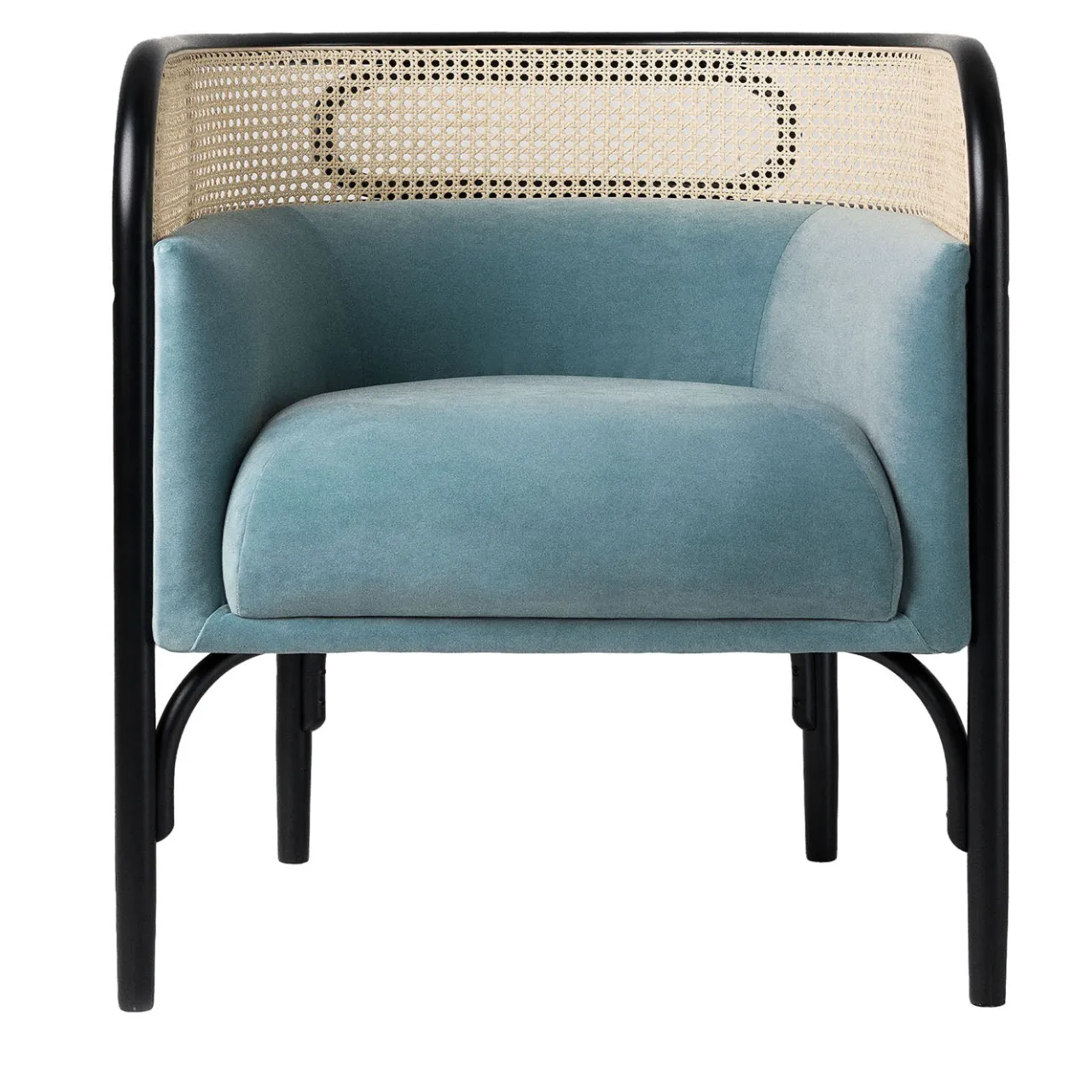 Gebrüder Thonet Vienna GmbH (GTV) – Wiener GTV Design Armchairs<Targa Petit Light blue velvet Armchair