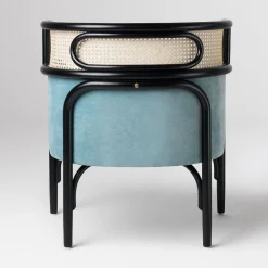 Gebrüder Thonet Vienna GmbH (GTV) – Wiener GTV Design Armchairs<Targa Petit Light blue velvet Armchair