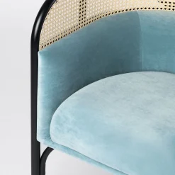 Gebrüder Thonet Vienna GmbH (GTV) – Wiener GTV Design Armchairs<Targa Petit Light blue velvet Armchair
