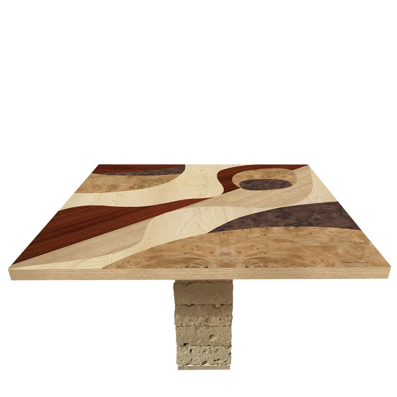 Meccani Design Dining Tables<Tarsia Tables Tt4 Square Polychrome Table by Mascia Meccani