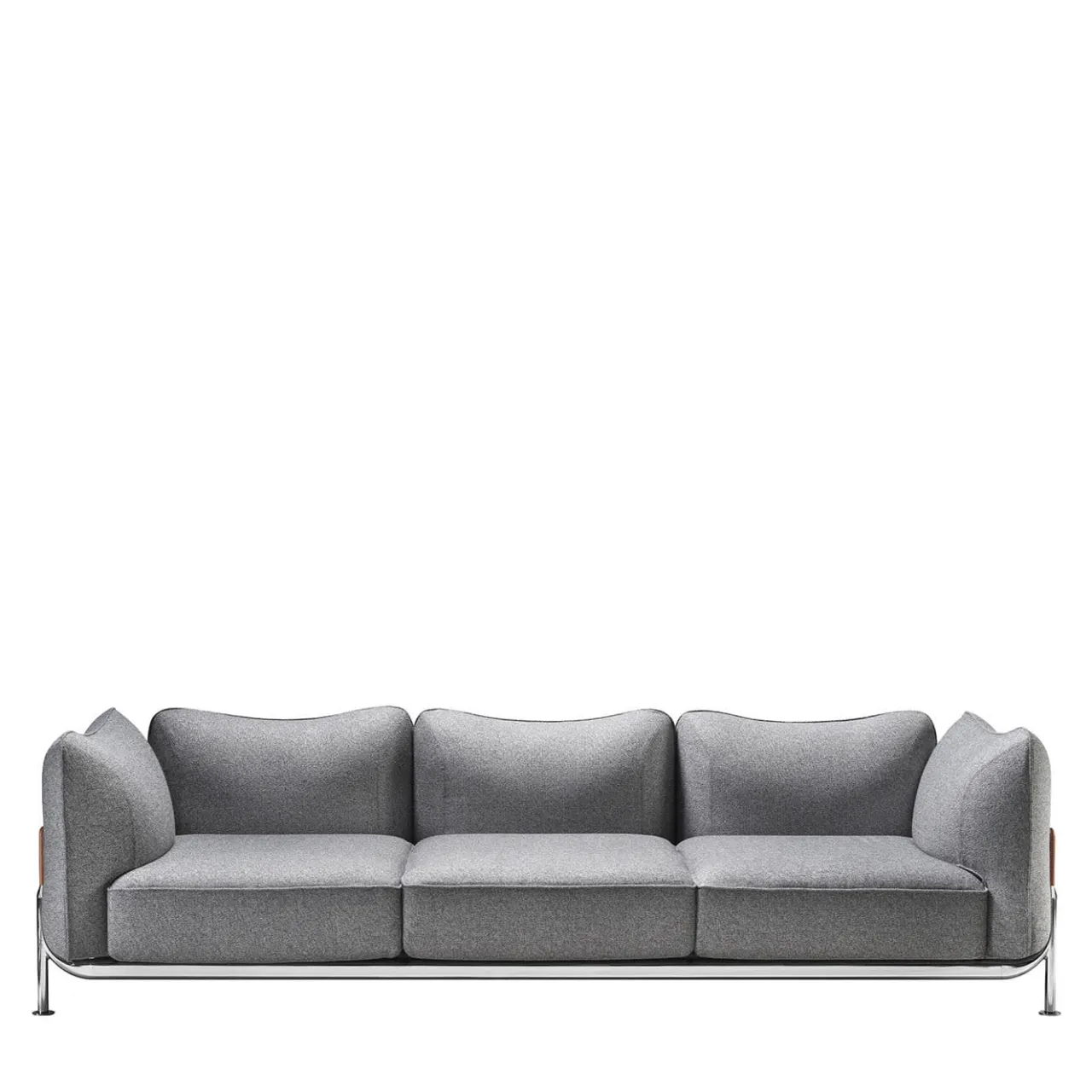 Ghidini 1961 Sofas<Tasca 3-Seater Gray Fabric Sofa