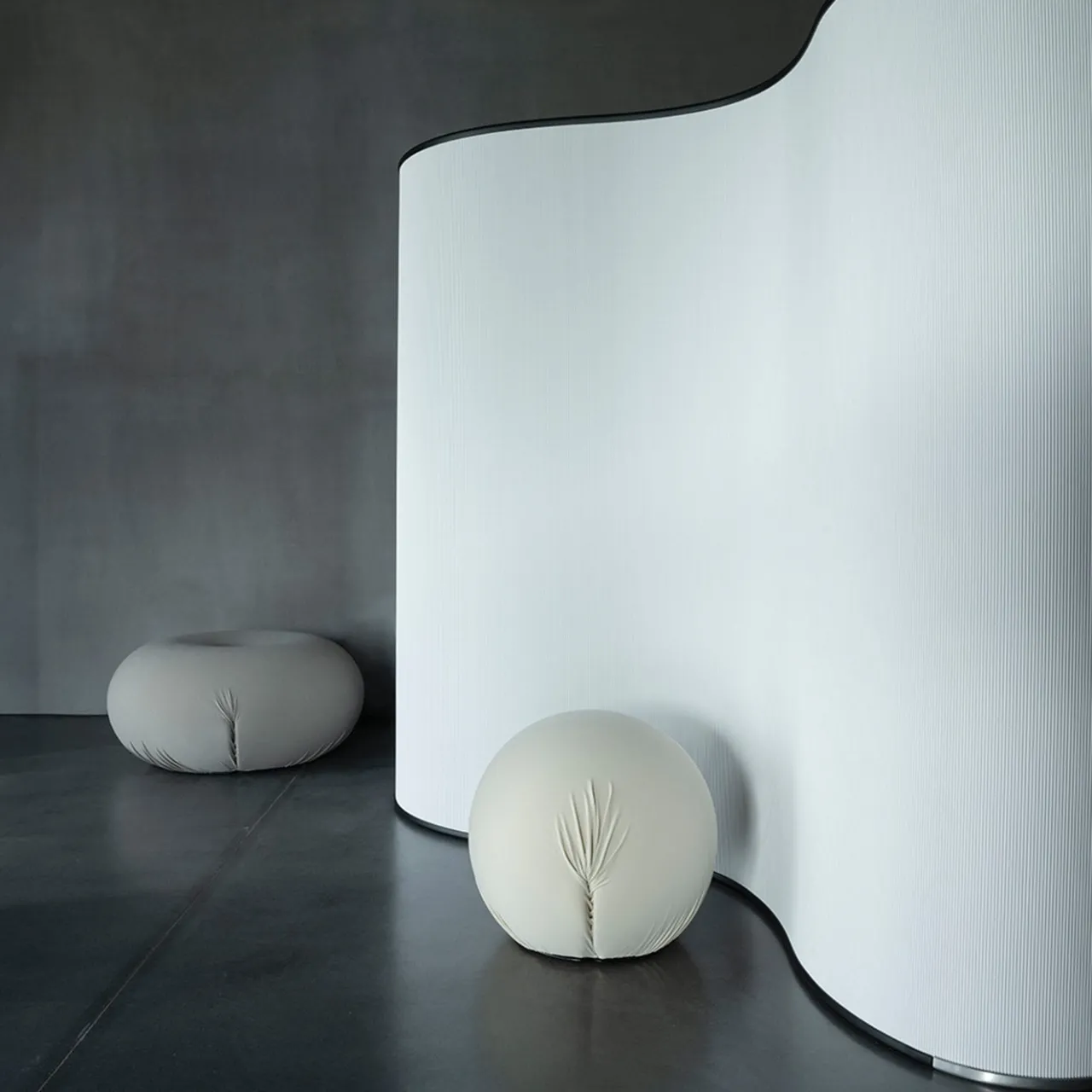 Baleri Italia Ottomans & Poufs<Tatino White Pouf in Technical Fabric