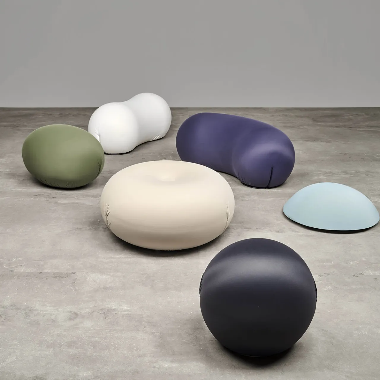 Baleri Italia Ottomans & Poufs<Tato Bonbon White Pouf in Technical Fabric