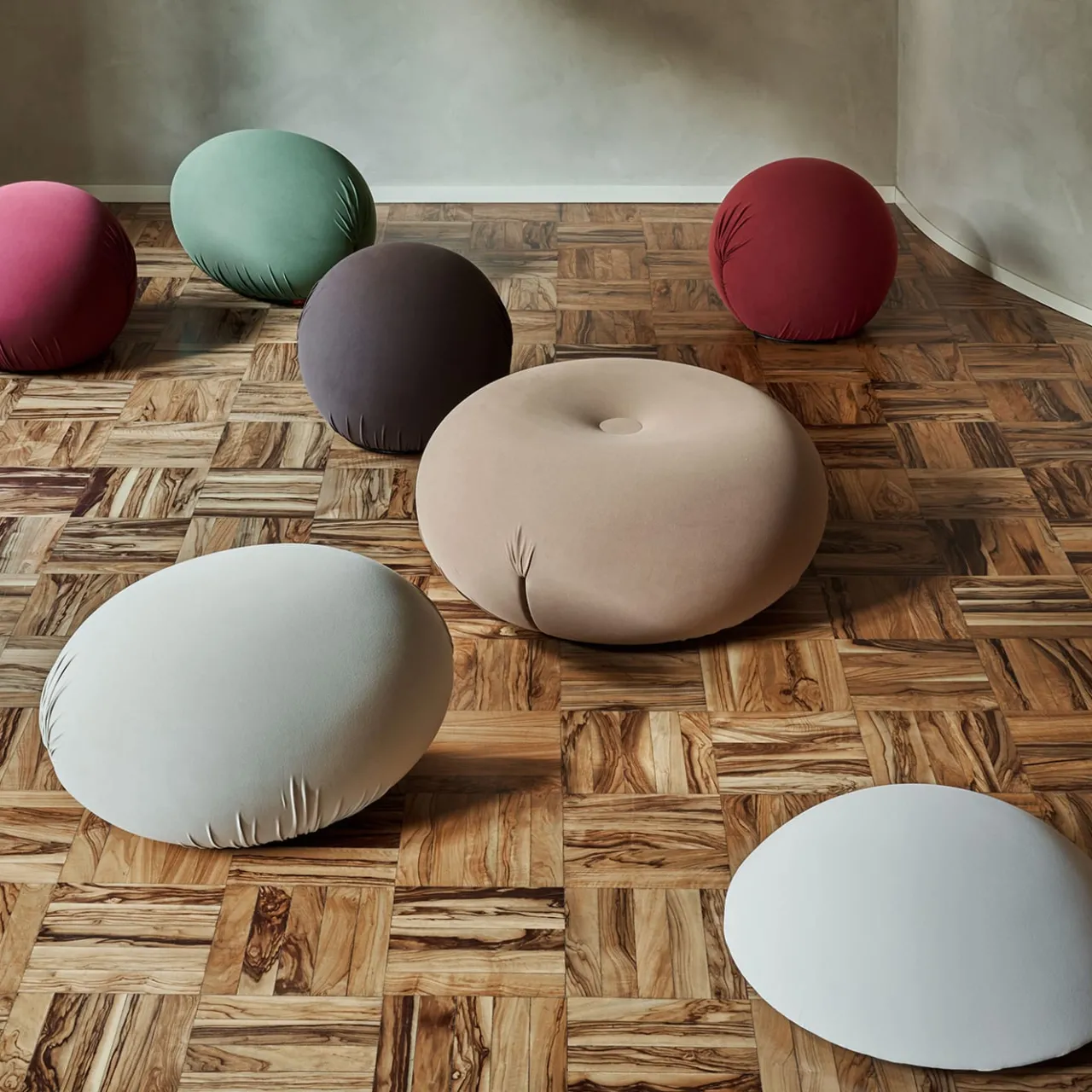 Baleri Italia Ottomans & Poufs<Tato White Pouf in Technical Fabric