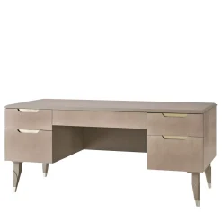 Guerra Vanni Desk & Writing Tables<Taupe Eucalyptus Writing Desk with Champagne Handles from Studio Privè Collection