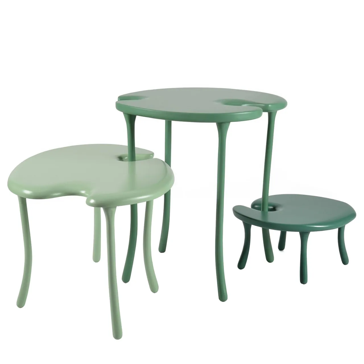 Orografie Nesting Tables<Tavo B2 Modular Set of 3 Green Coffee Tables