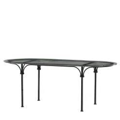 Dante Negro Outdoor Dining Tables<Tavolario Glass & Wrought Iron Oval Table