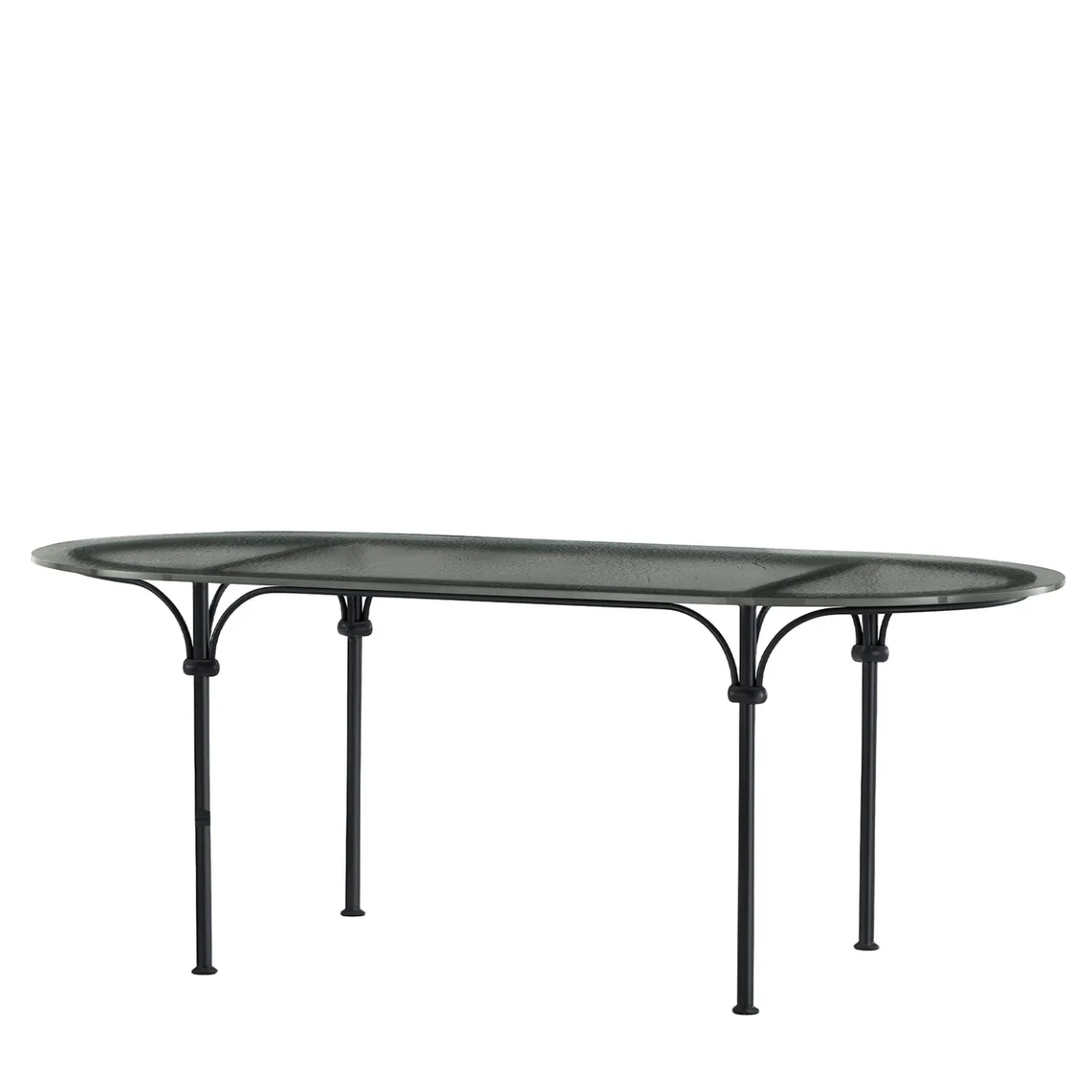 Dante Negro Outdoor Dining Tables<Tavolario Glass & Wrought Iron Oval Table