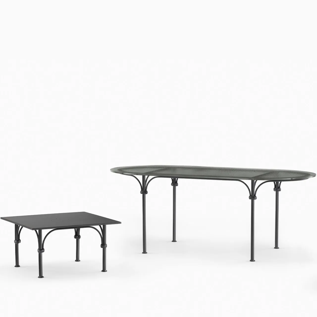 Dante Negro Outdoor Coffee Tables<Tavolario Wrought Iron Anthracite-Gray Square Coffee Table