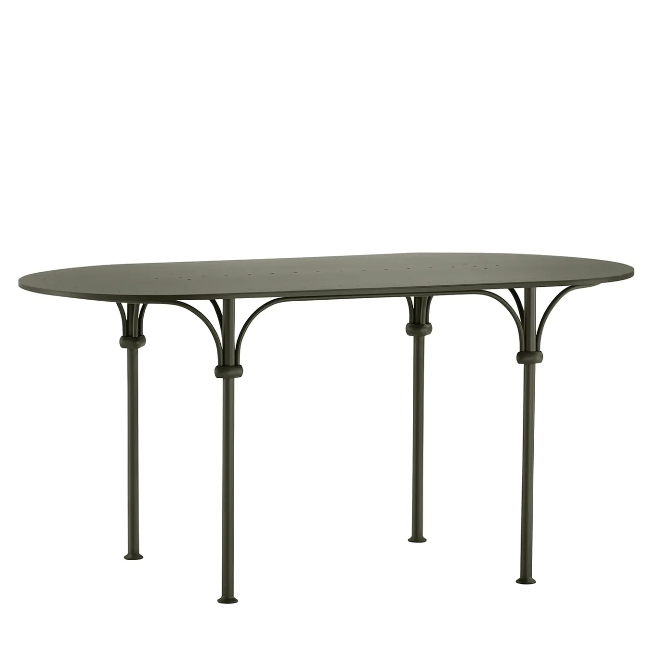 Dante Negro Outdoor Dining Tables<Tavolario Wrought Iron Green Oval Table