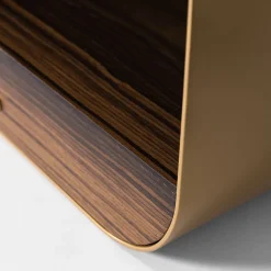 FROMM. Side Tables<Tawla Gold Metal Side Table with Wooden Base